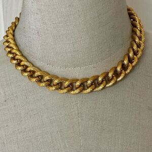 Anne Klein gold tone link chain  choker necklace